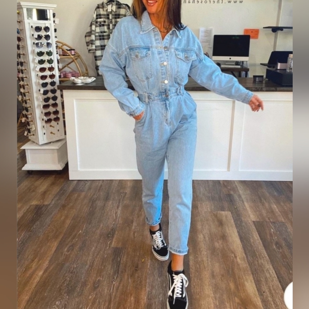 Light Blue Denim Jumpsuit